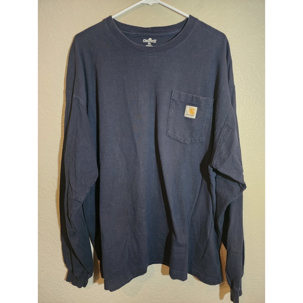 Carhartt‎ Men's Shirt, Size XL, Navy Blue, Long Sleeve, Heavy Duty Work, Pocket